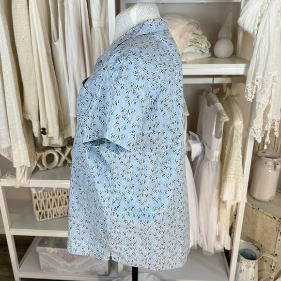 Noble Outfitters Plus size XXL, 2X blue button up top, blouse, shirt casual 4163 - Picture 3 of 11